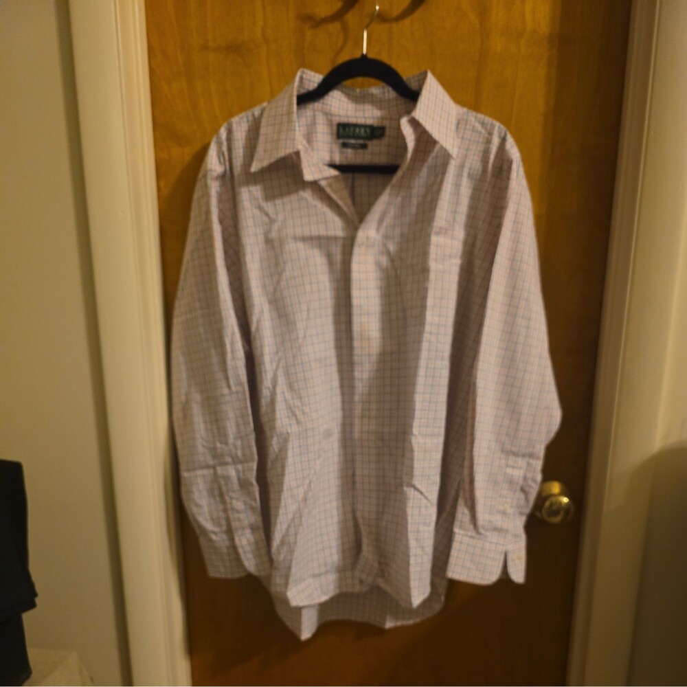Men's Lauren Ralph Lauren  Button Up XL 17 1/2-34/35 Plaid Dress Shirt